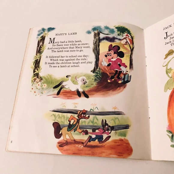 Vintage 1979 Mother Goose Rhymes Disney Read Along Book Only  No Tape - Picture 10 of 16